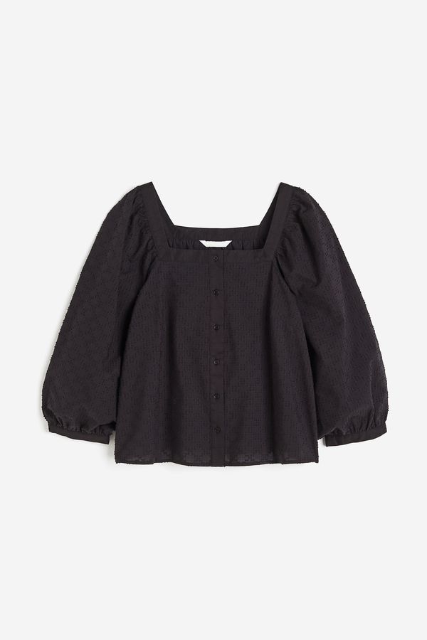 Blusa de algodón con escote cuadrado