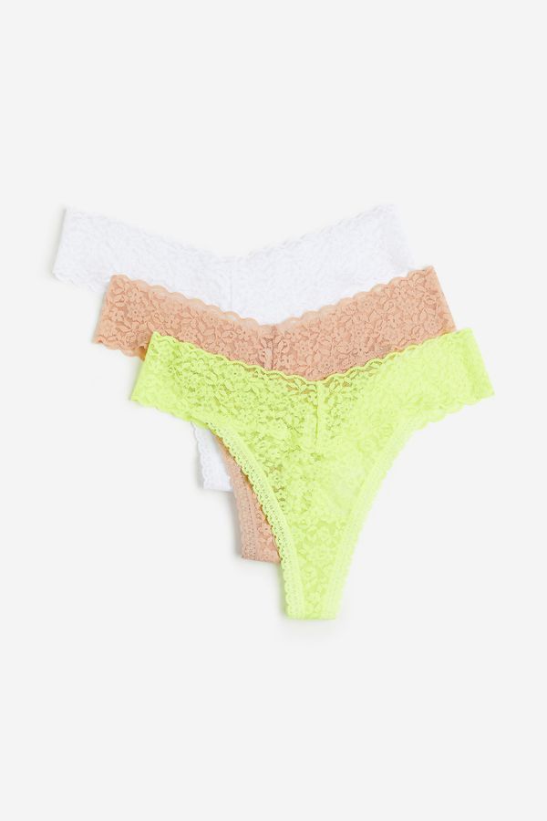 Pack de 3 bragas Thong de encaje