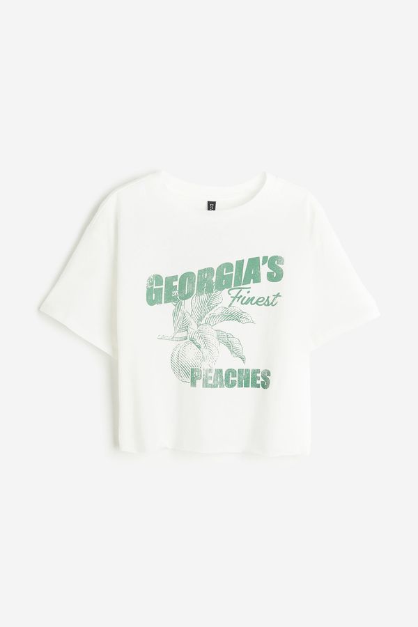 Camiseta cropped estampada
