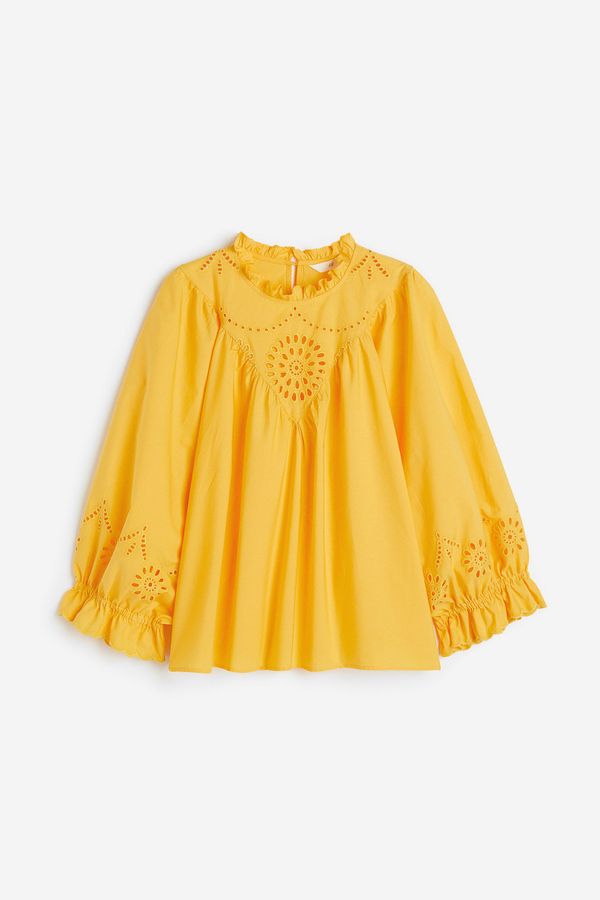 Blusa de algodón con bordado inglés