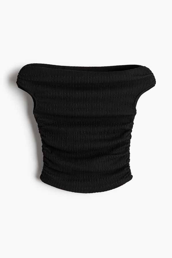 Top off-the-shoulder con efecto arrugado