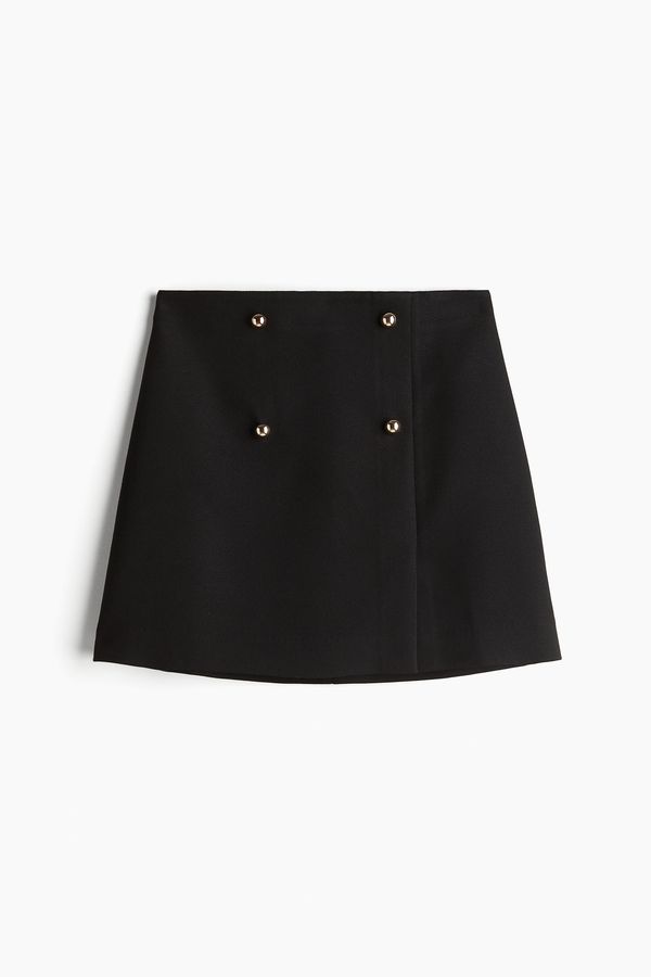 Button-front mini skirt