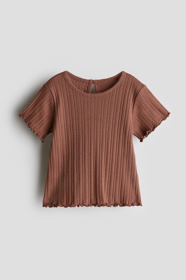 Ribbed jersey top