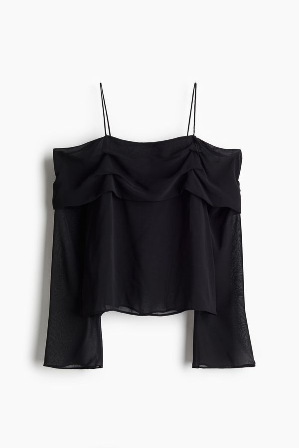 Top off-the-shoulder en gasa