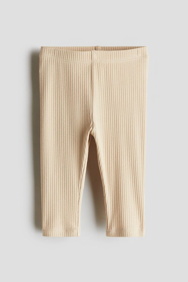 Ribbed cotton leggings