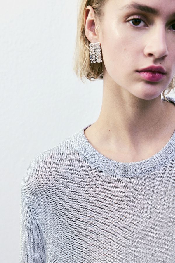 Metallic knitted T-shirt
