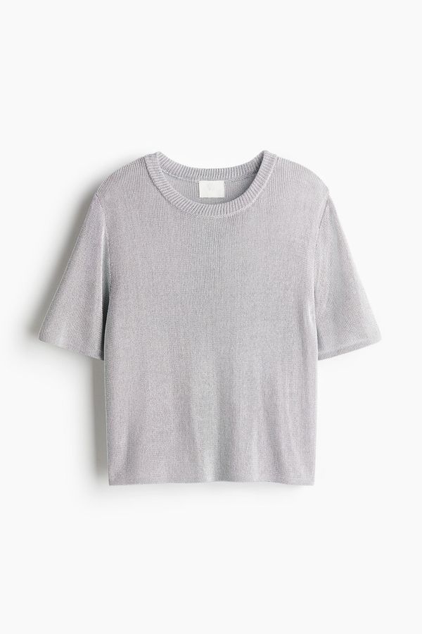 Metallic knitted T-shirt