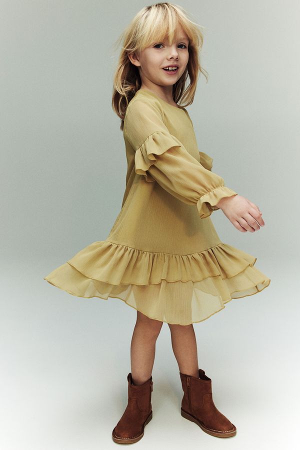 Flounced chiffon dress