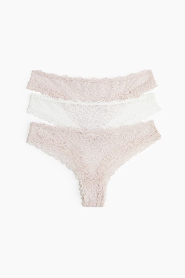 Pack de 3 bragas Brazilian de encaje