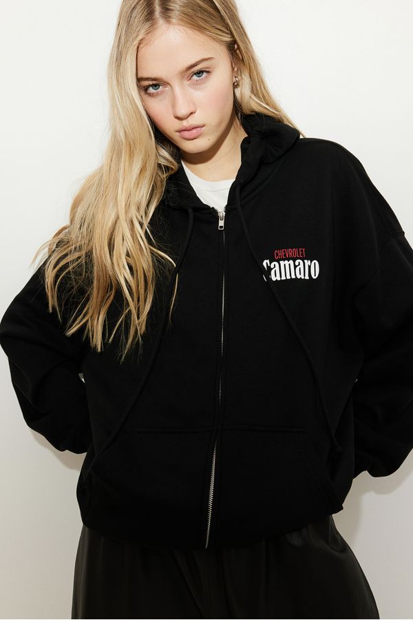 Chaqueta sudadera oversize con motivo estampado