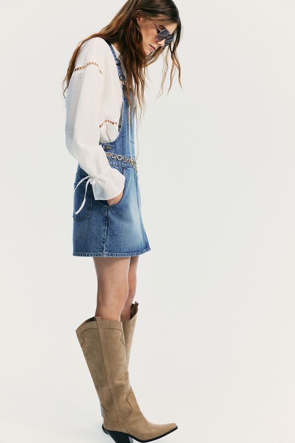 Vestido peto en denim