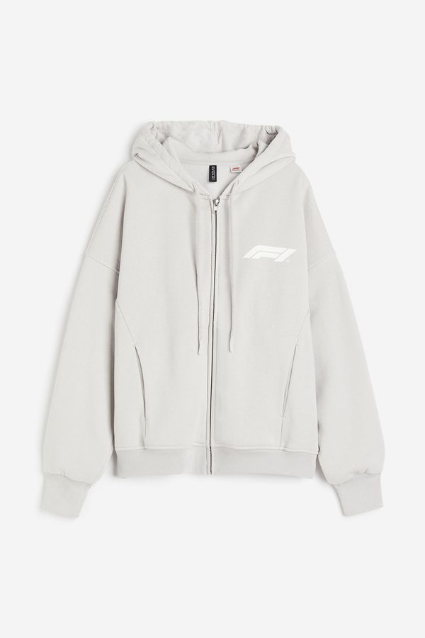 Chaqueta sudadera oversize con motivo estampado