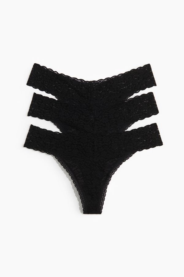 Pack de 3 bragas Thong de encaje