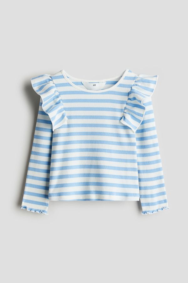Camiseta de volantes en punto de algodón