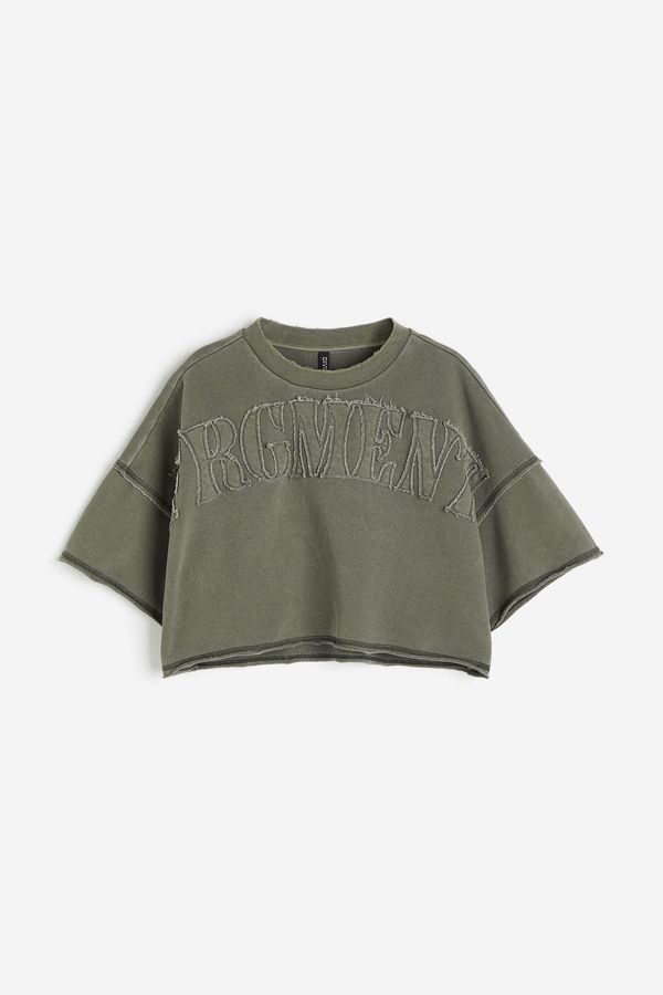 Camiseta cropped con motivo