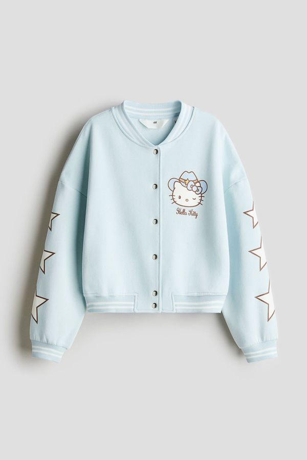Chaqueta de béisbol estampada en tejido sudadera