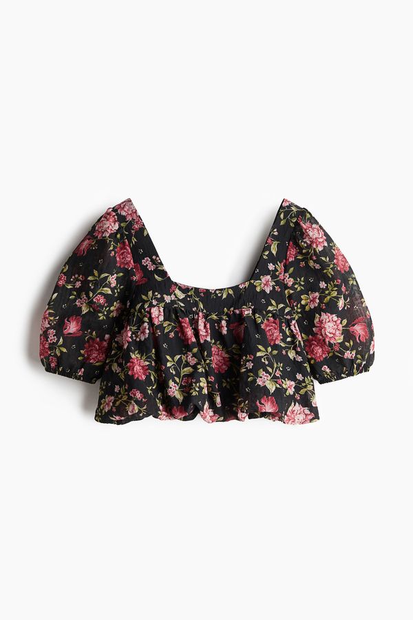 Blusa estampada con bajo burbuja