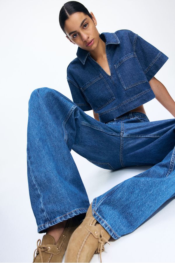 Camisa denim cropped
