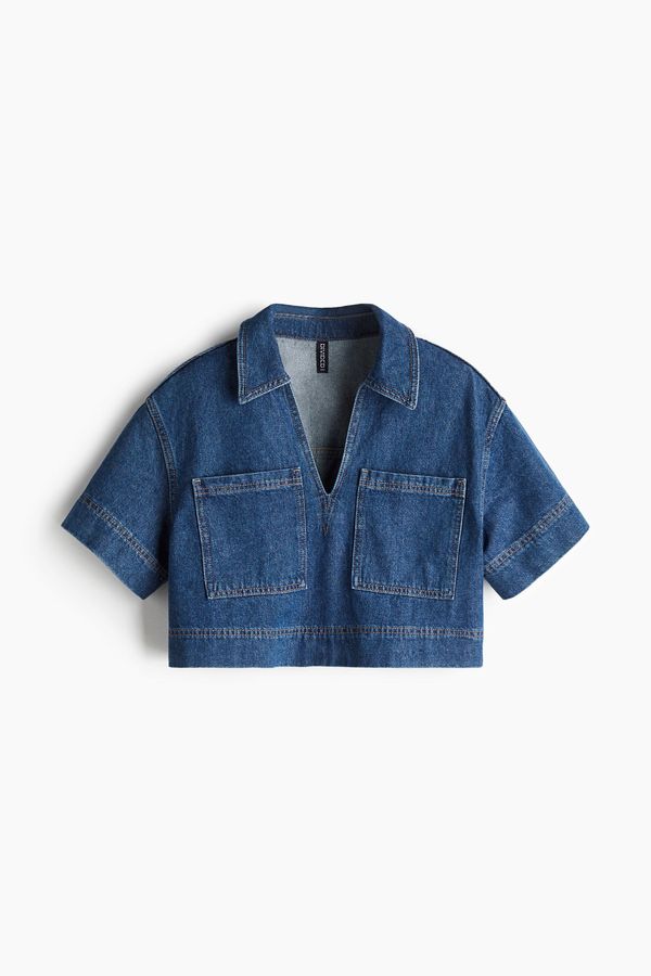 Camisa denim cropped