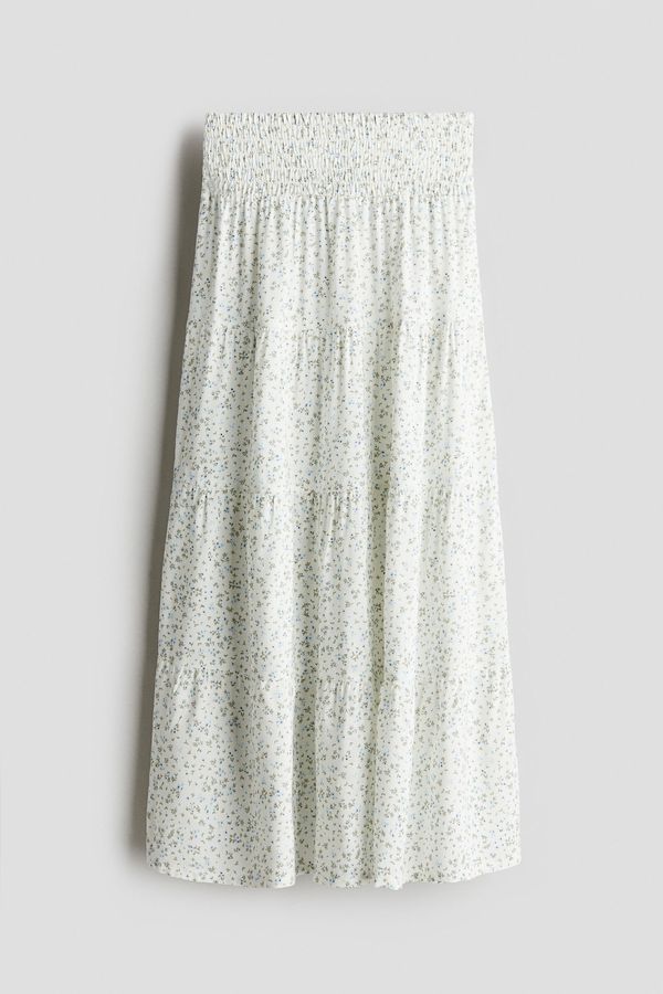 Smocked tiered skirt