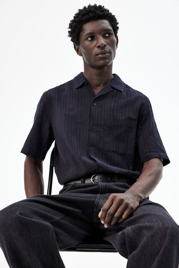 Camisa resort en mezcla de lino Regular Fit