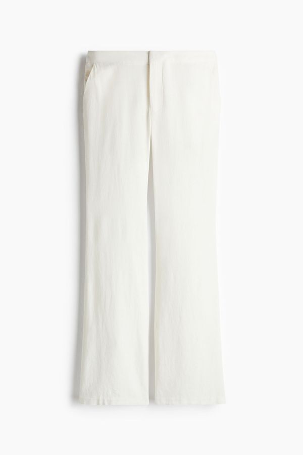 Linen-blend tailored trousers