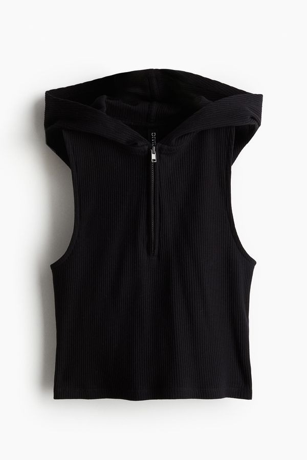 Sudadera de canalé sin mangas