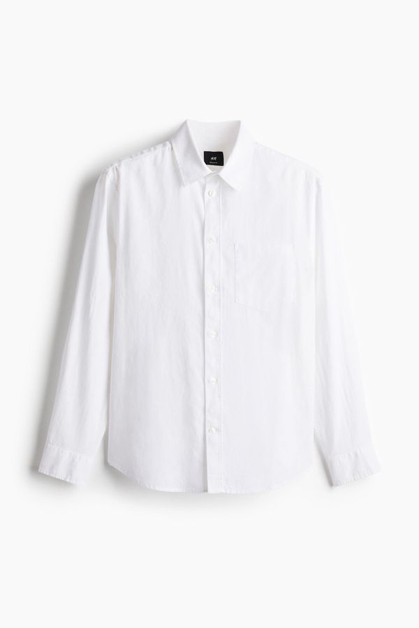 Camisa en mezcla de lino Regular Fit