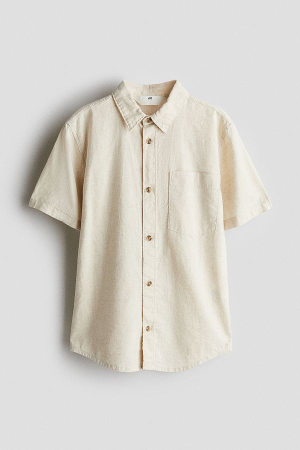 Camisa en mezcla de lino