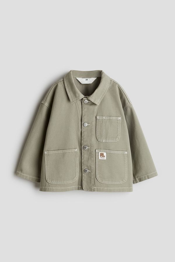 Chaqueta camisera en sarga de algodón