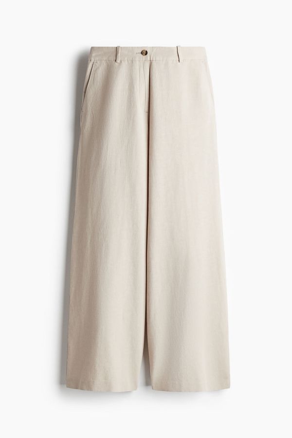 Pantalón amplio en mezcla de lino