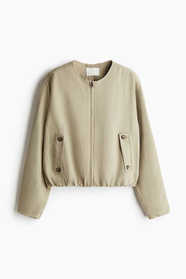 Cazadora bomber en mezcla de lino