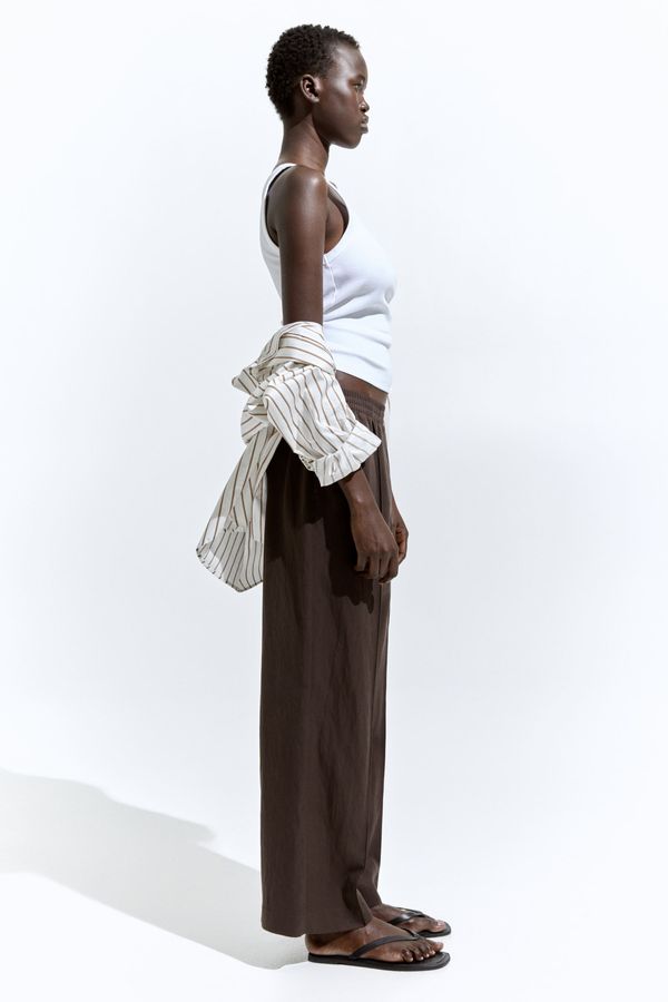 Pull-on twill trousers