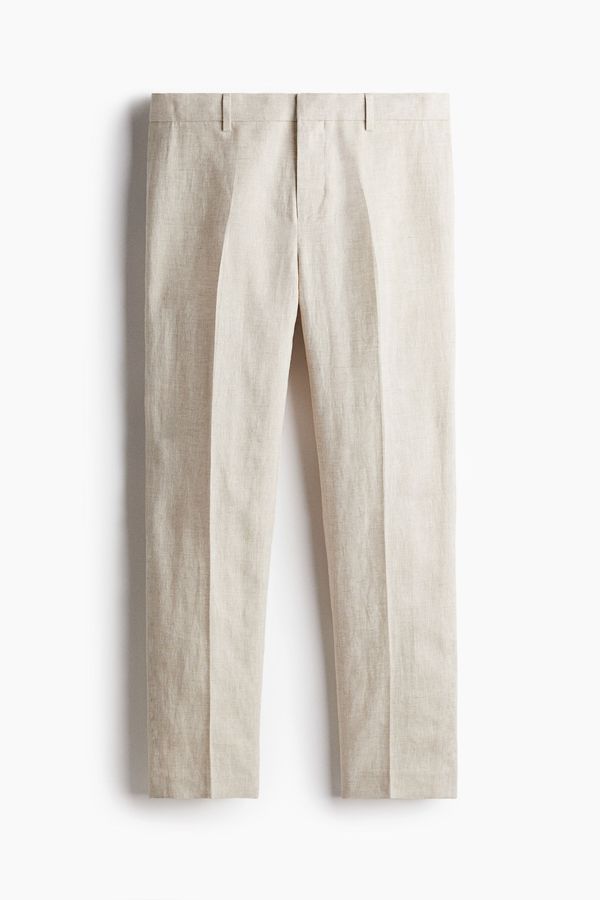 Pantalón de traje en lino Slim Fit