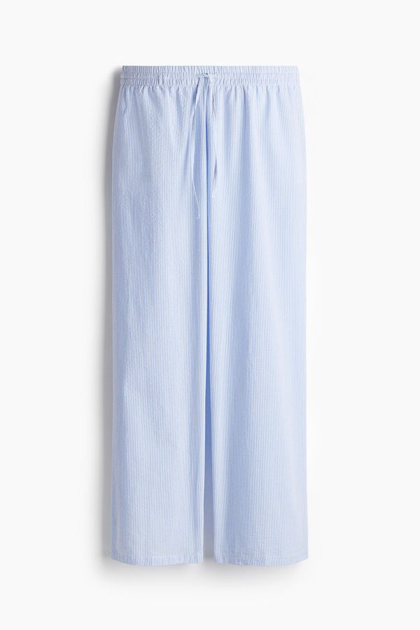 Seersucker drawstring trousers