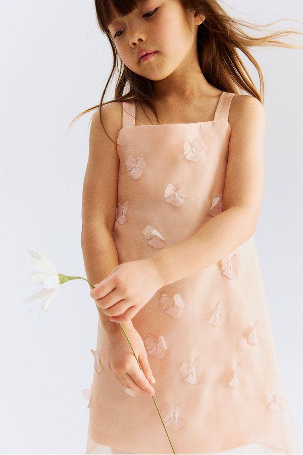 Vestido de organza con aplicaciones