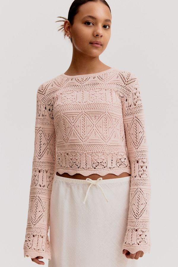 Top cropped en punto pointelle