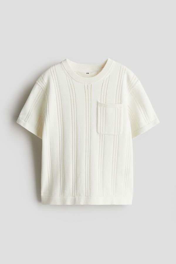 Camiseta en punto pointelle de algodón