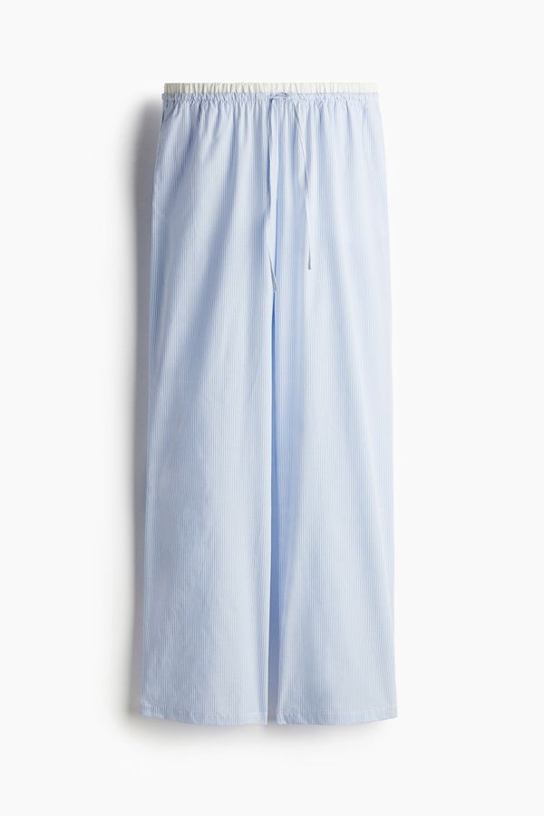 Double-waistband poplin pyjama bottoms