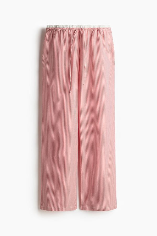 Double-waistband poplin pyjama bottoms