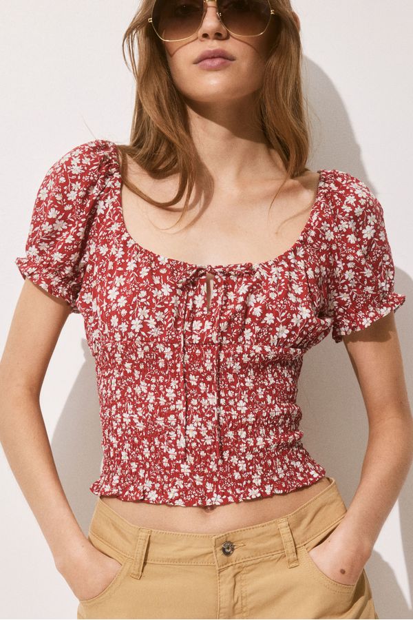 Blusa fruncida de viscosa