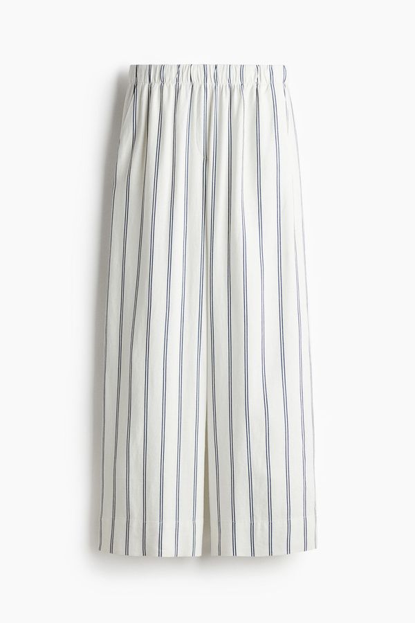 Pantalón amplio en mezcla de lino