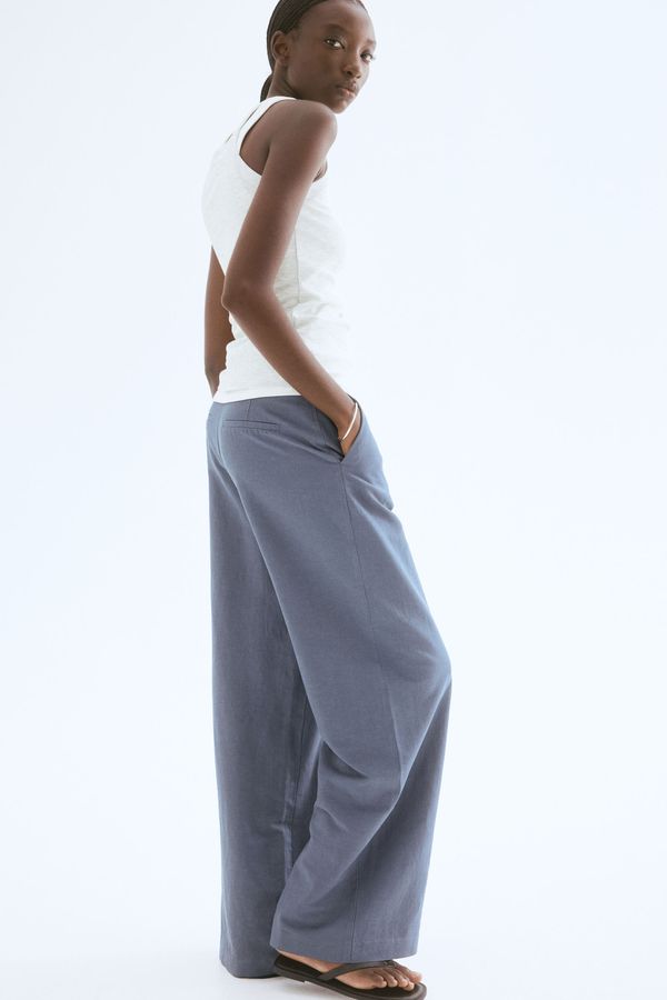 Pantalón amplio en mezcla de lino