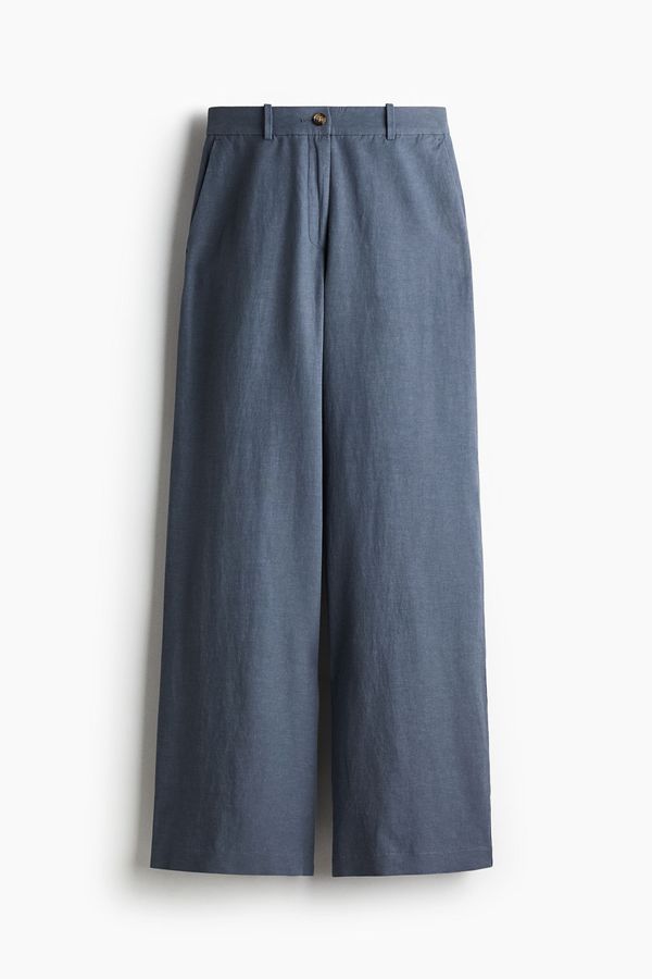 Pantalón amplio en mezcla de lino