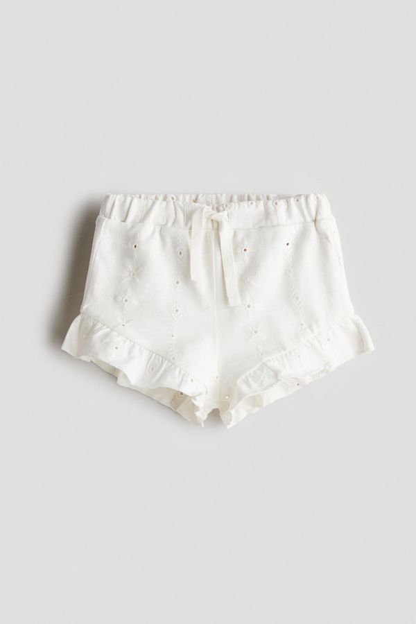 Pantalón corto de punto con bordado inglés