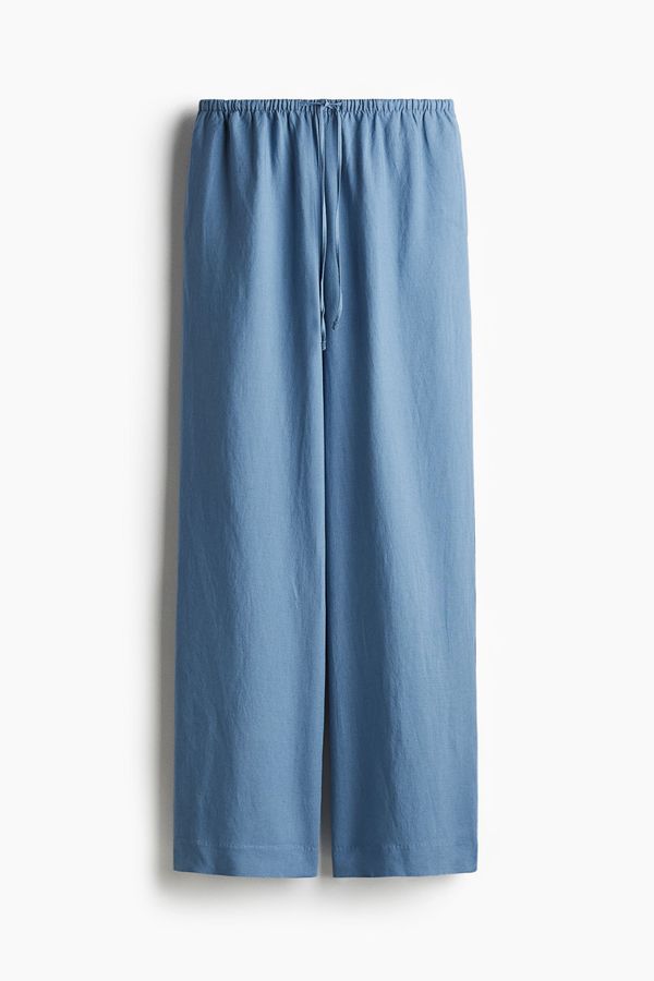 Pantalón recto en mezcla de lino