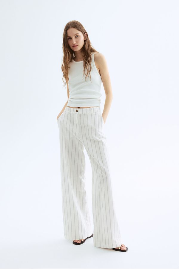 Pantalón amplio en mezcla de lino