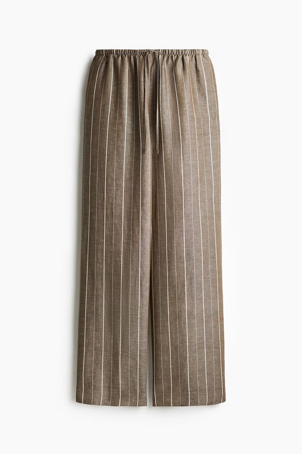 Pantalón recto en mezcla de lino