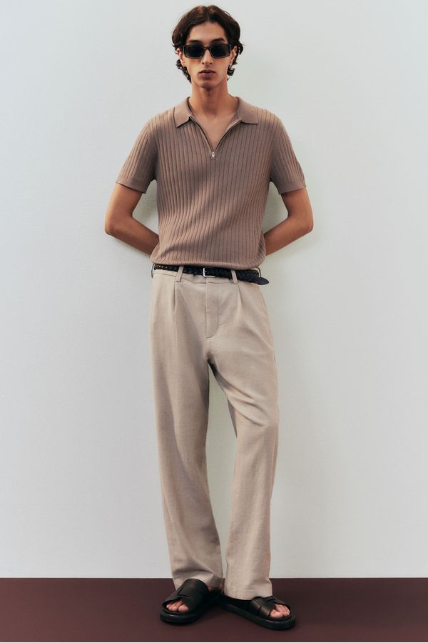 Pantalón en mezcla de lino Relaxed Fit