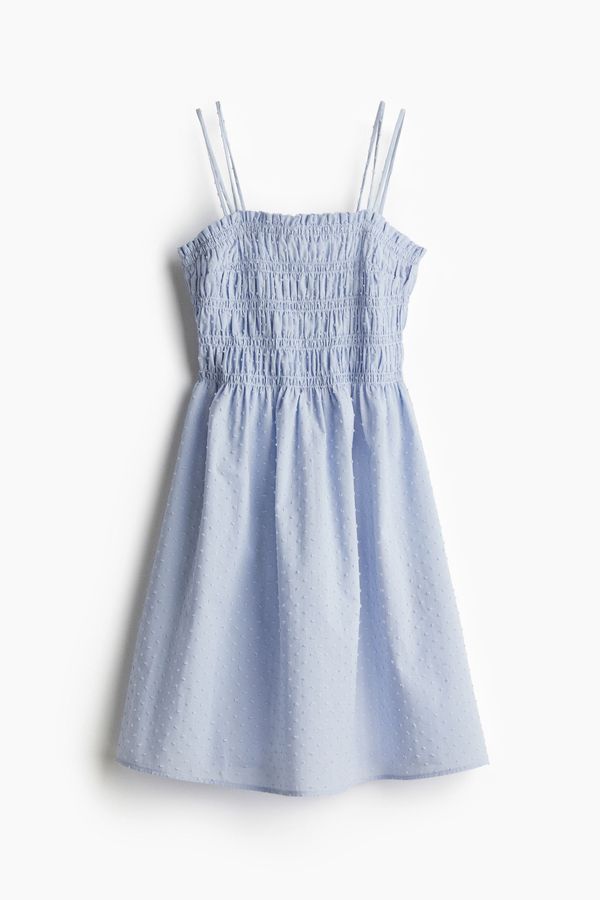 Vestido de algodón con cuerpo nido de abeja